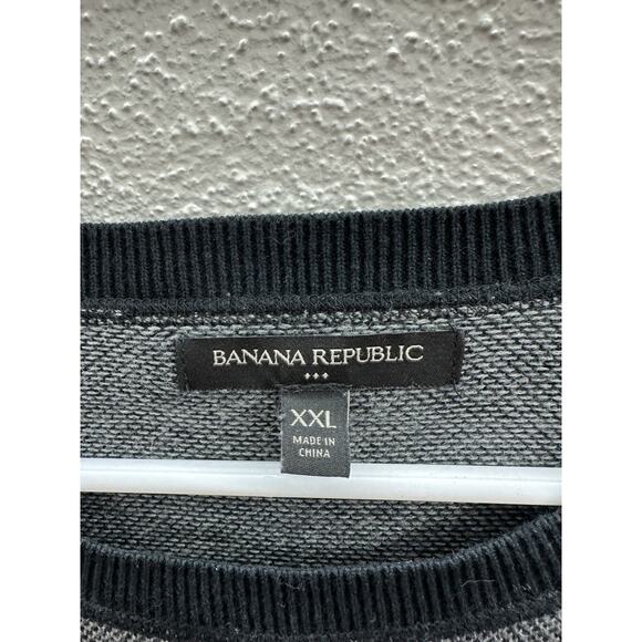 Banana Republic Mens Sweater Shirt Size XXL Gray Long Sleeve Knit Elbow Patches - Picture 3 of 9